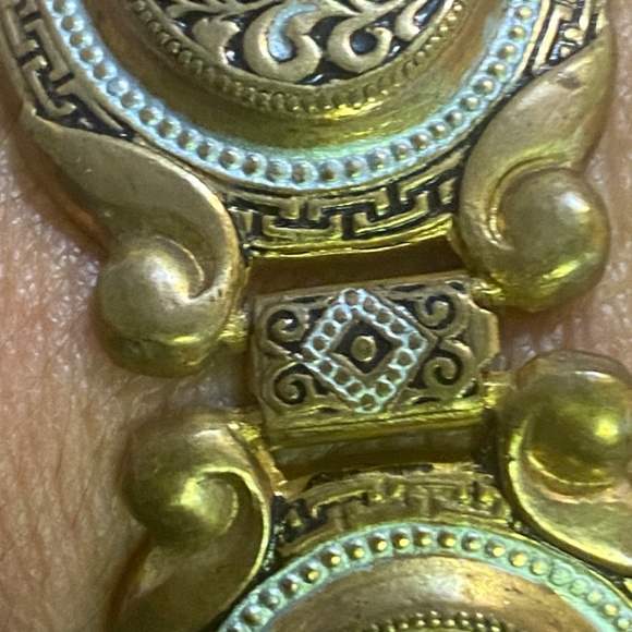 Vintage damascene Toledo ware lions head metal bracelet - Picture 4 of 16